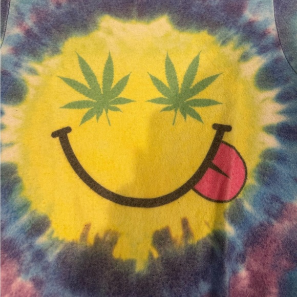 Wildfox multi-colored tie-dye smiley face pullover sweatshirt - Picture 5 of 7
